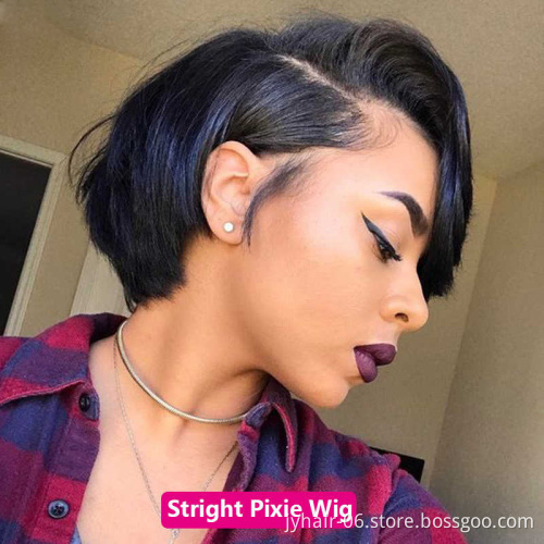 Wholeslae Factory Price Short Pixie Cut  Wig Human Hair Lace Front Wigs For Black Woman